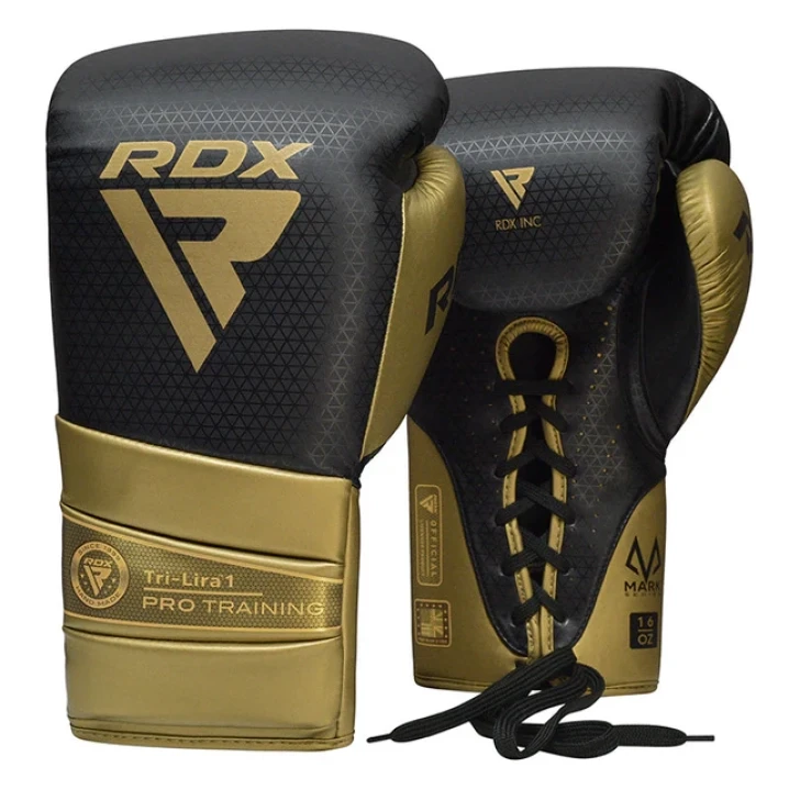 Боксерські рукавички RDX L1 Mark Pro Training Boxing Gloves 14oz Чорно-золотий (2977526241)