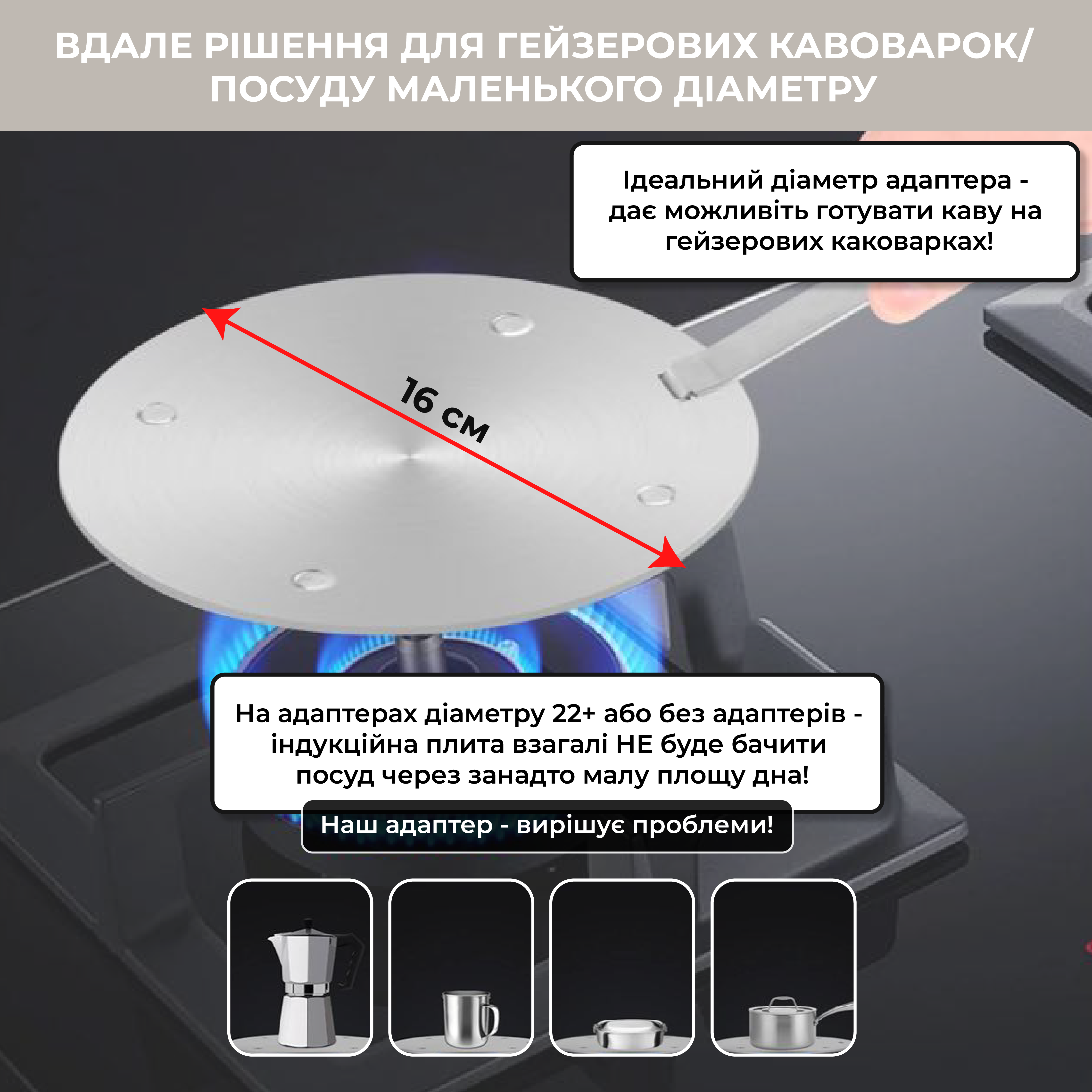 Адаптер для індукційної плити SBTR 16 см (GD05-d16) - фото 7