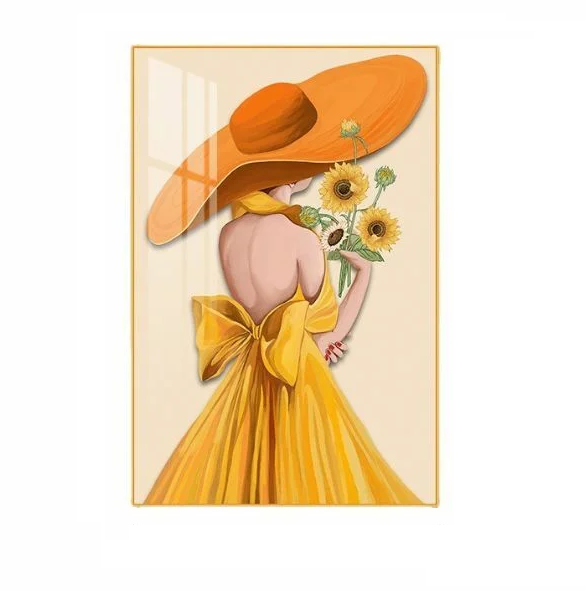 Набор для вышивания для начинающих C00528 Девушка в желтом 70х50 см