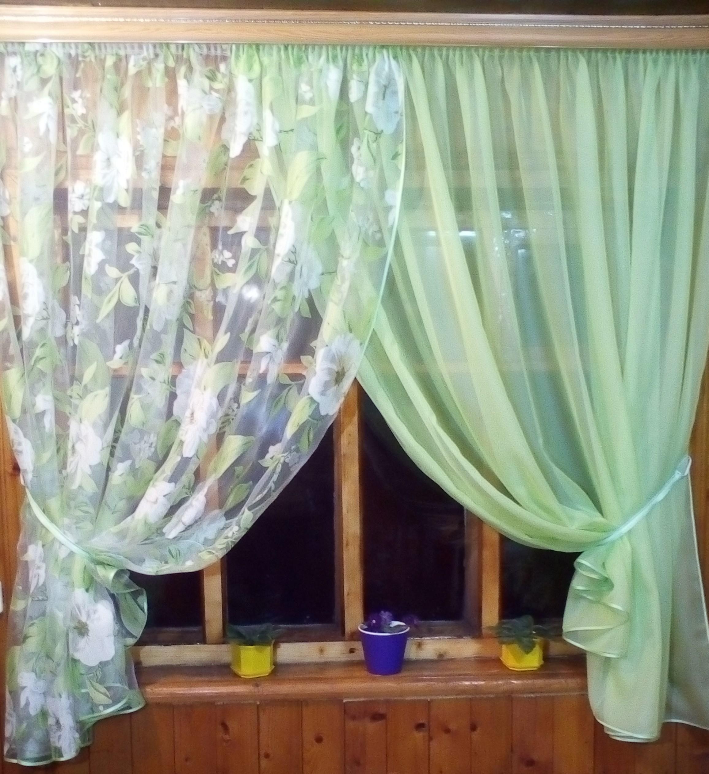 Занавеска готовая короткая Вероника яблочный цвет Белый - фото 3 Занавеска готовая короткая Вероника яблочный цвет Белый - фото 3