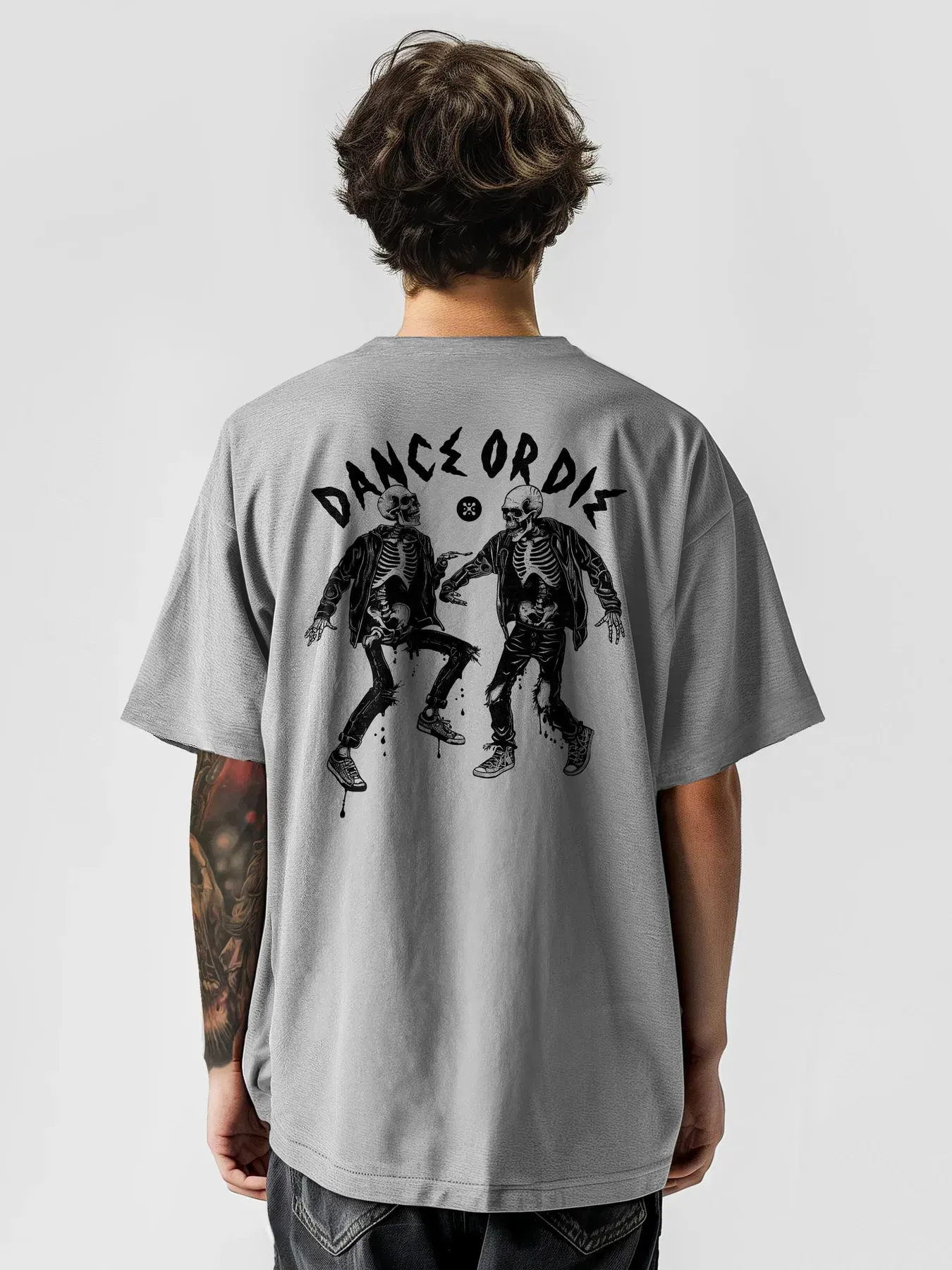 Футболка мужская оверсайз Dance or Die XS-S Серый (26841224)
