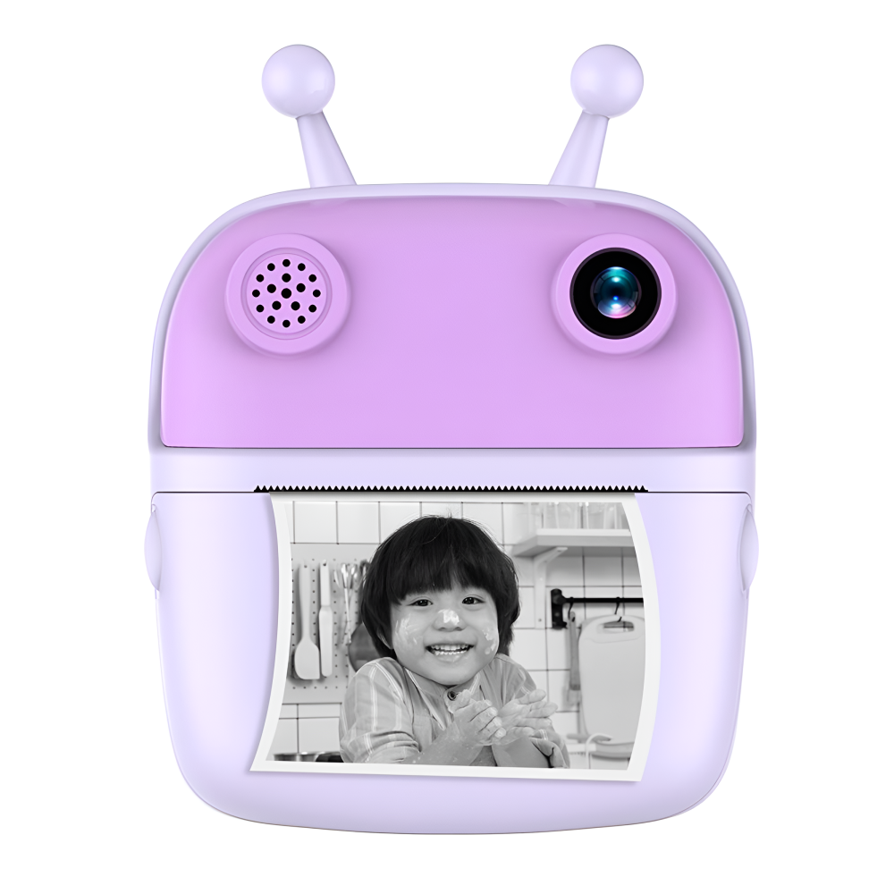 Фотоаппарат детский с моментальной печатью 2,4" + 2 рулона бумаги питания от USB Фиолетовый (7598b482) - фото 1