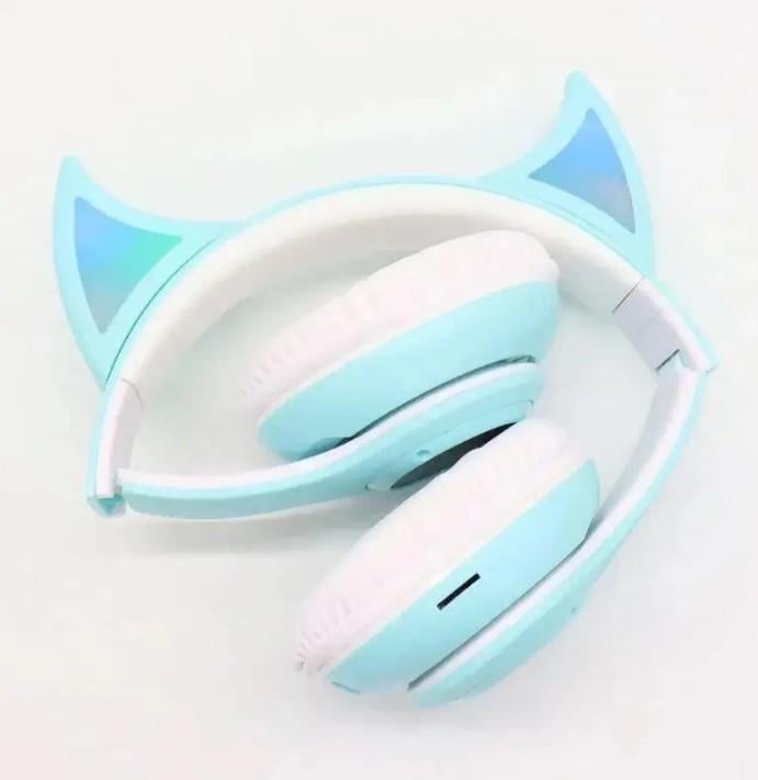 Наушники STN-25 с ушками и подсветкой беспроводные Мятный (2104618664) - фото 4 Наушники STN-25 с ушками и подсветкой беспроводные Мятный (2104618664) - фото 4