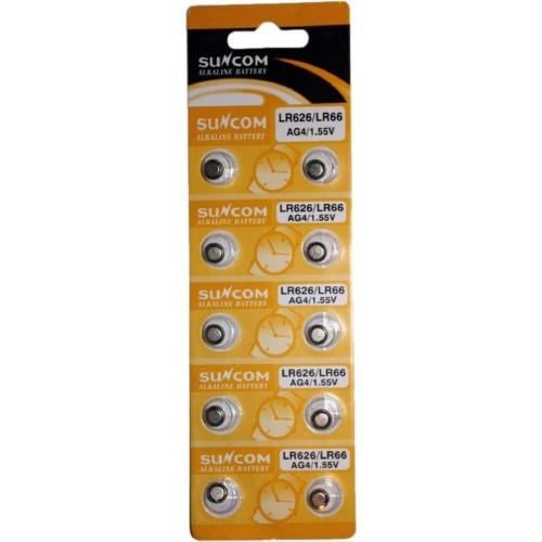 Батарейка таблетка AG4 LR626 LR66, алкалайн 10 шт