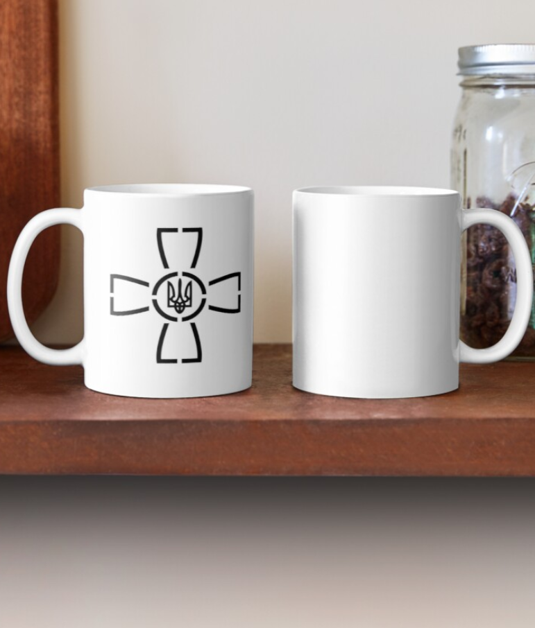 Чашка керамічна з принтом Логотип ЗСУ 330 мл Білий (УКР96Ч) - фото 2 Чашка керамічна з принтом Логотип ЗСУ 330 мл Білий (УКР96Ч) - фото 2