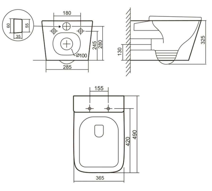 Унітаз підвісний Qtap Tern Ultra Quiet з сидінням Slim Duroplast/Soft-close/Quick relase (QT17332303ASSG) - фото 6 Унітаз підвісний Qtap Tern Ultra Quiet з сидінням Slim Duroplast/Soft-close/Quick relase (QT17332303ASSG) - фото 6
