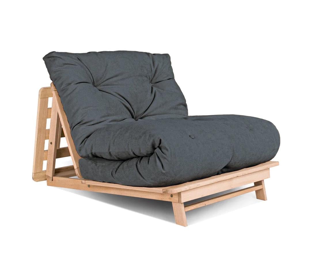 Кресло-футон Woodman Layti-90 раскладное из массива дерева без покрытия Графитовый