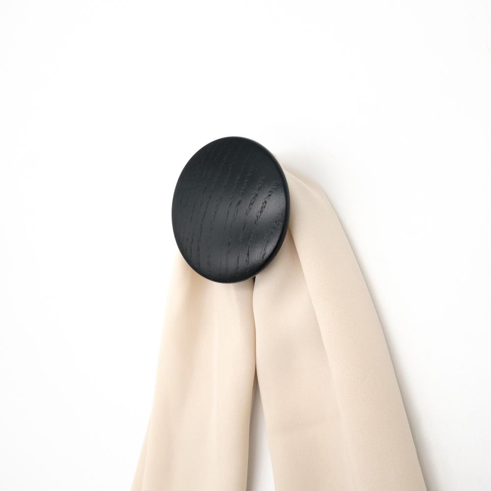 Крючок деревянный мебельный для одежды ø70 мм 1 шт. Черный (48900) - фото 7