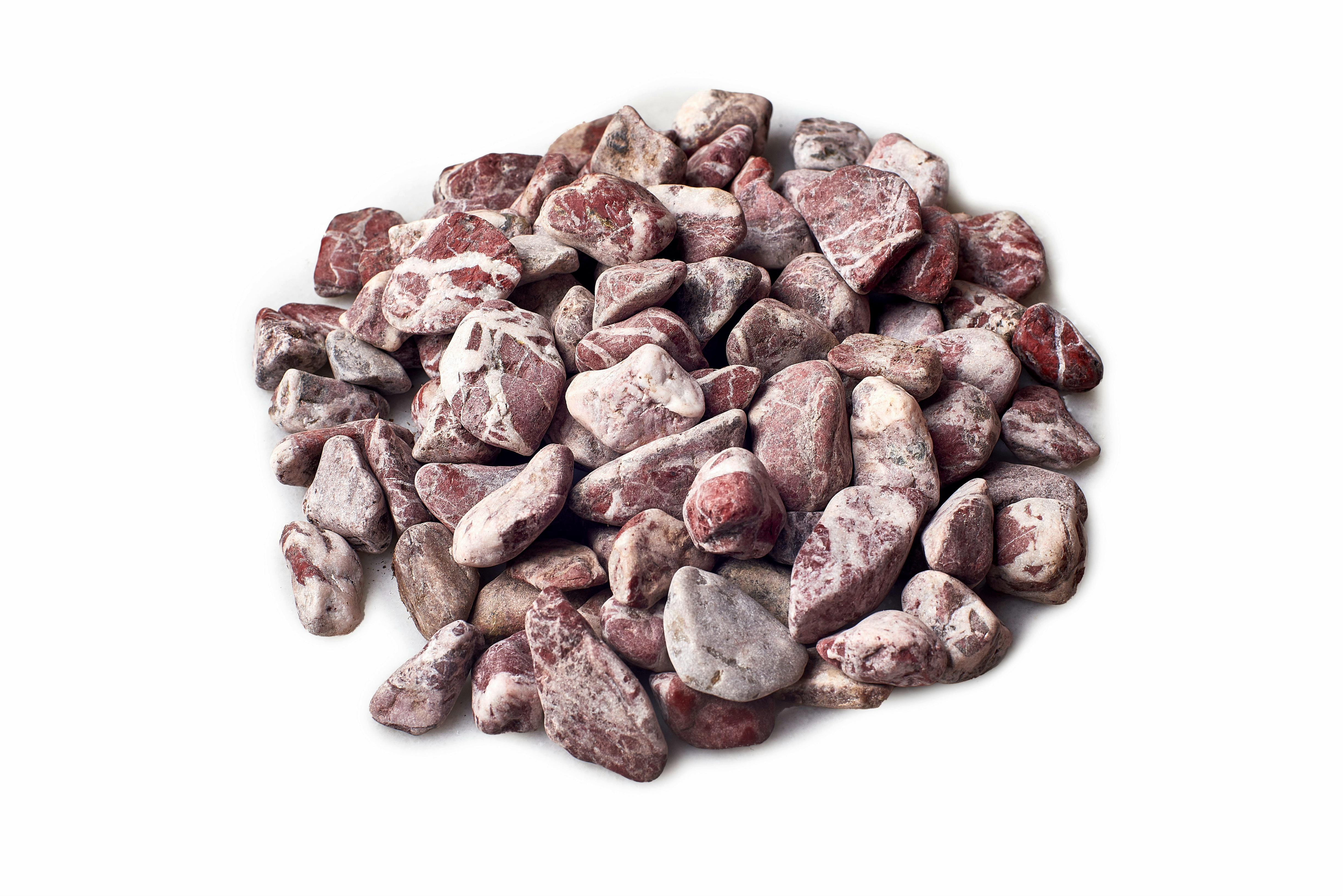 Галька мраморная STONELAK FIRE STONE для памятников и ландшафта фр. 1-2 см 20 кг Cherry
