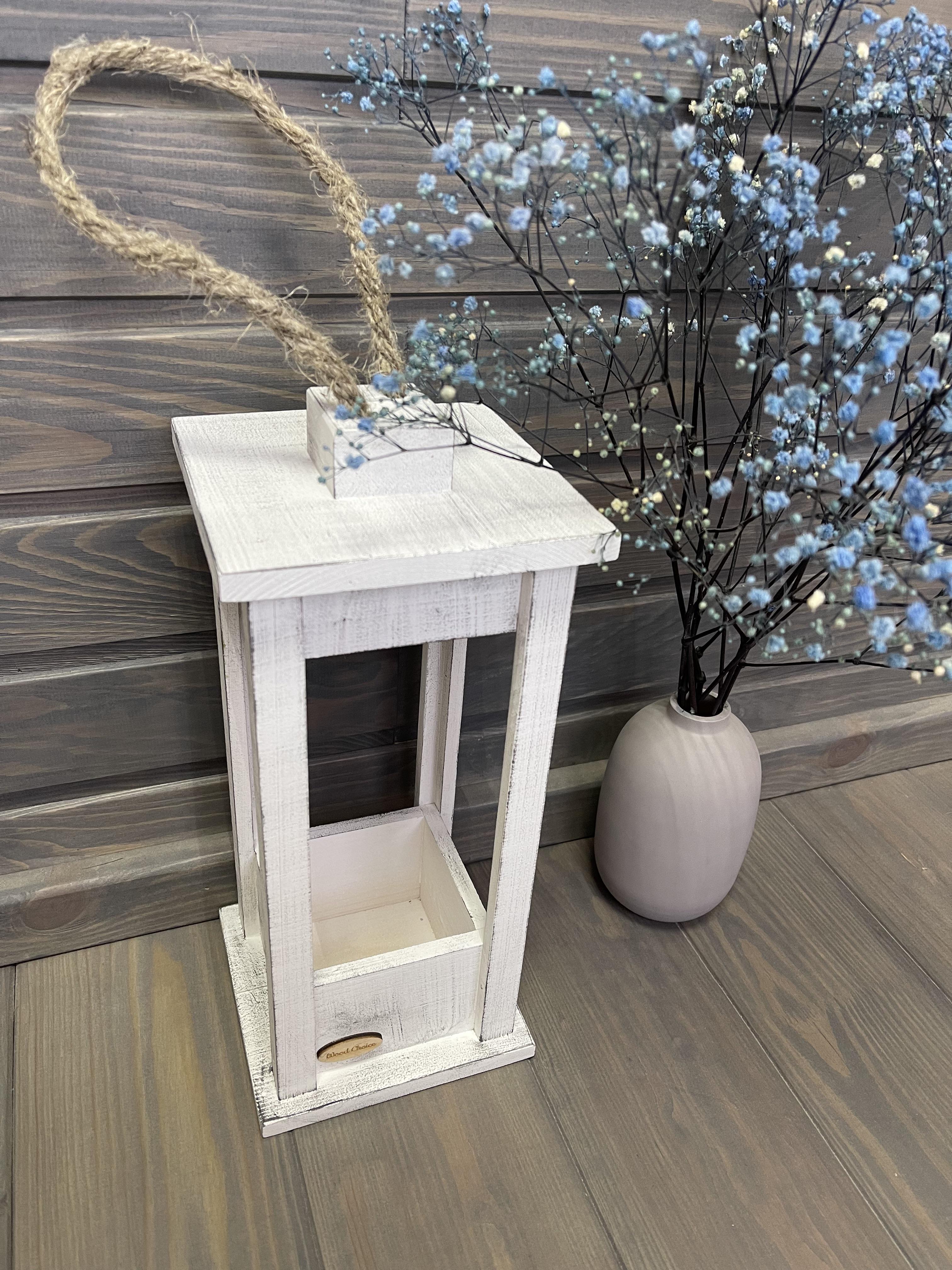Подсвечник деревянный Wood Choice Фонарь 15х15х35 Бело-серый - фото 2 Подсвечник деревянный Wood Choice Фонарь 15х15х35 Бело-серый - фото 2