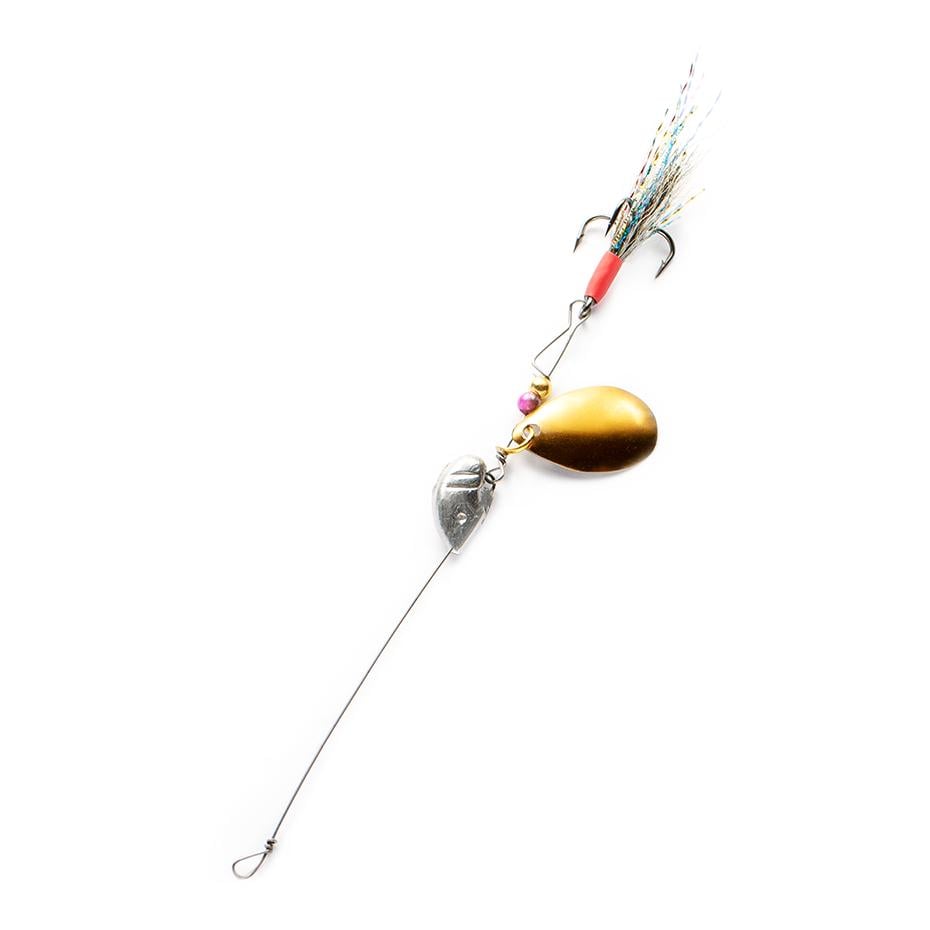 Мормышка-вертушка RybaLab с тройником и опушкой Goldtail Золотисто-серебристая 7 г (27286719) Мормышка-вертушка RybaLab с тройником и опушкой Goldtail Золотисто-серебристая 7 г (27286719)