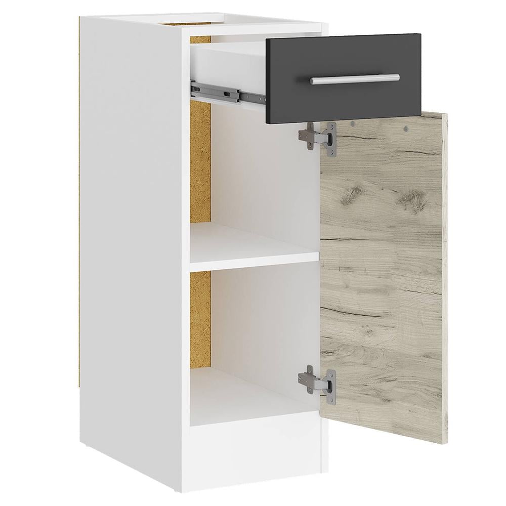 Кухонный модуль нижний с ящиком Эверест Эко 300 30х46х82 см Дуб крафт белый/Графит/Белый (EVR-071031) - фото 2 Кухонный модуль нижний с ящиком Эверест Эко 300 30х46х82 см Дуб крафт белый/Графит/Белый (EVR-071031) - фото 2