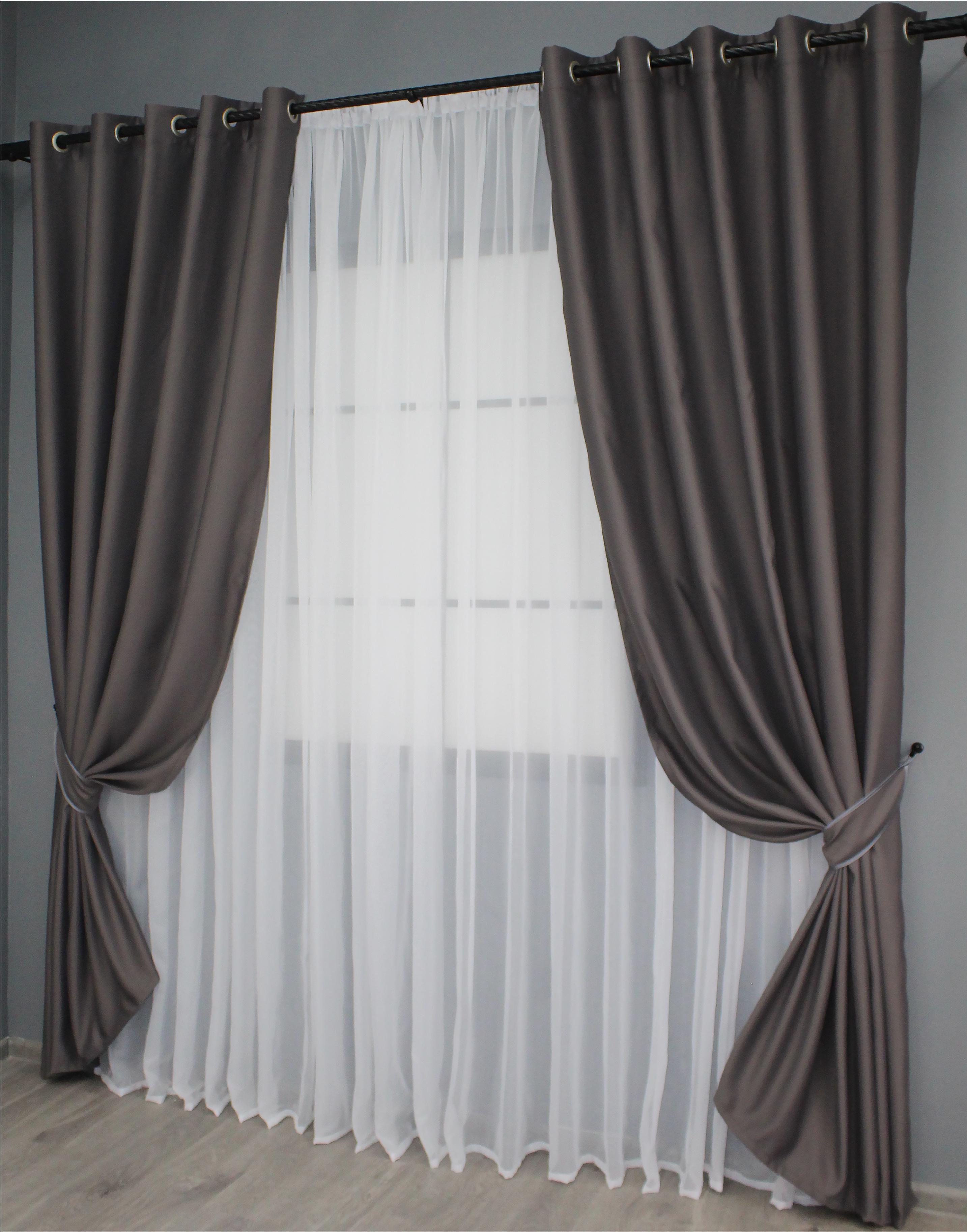 Комплект штор на люверсах VR-Textil Fusion Dimout № 833ш 150х250 см 2 шт. Темное какао (37-0031) - фото 2 Комплект штор на люверсах VR-Textil Fusion Dimout № 833ш 150х250 см 2 шт. Темное какао (37-0031) - фото 2