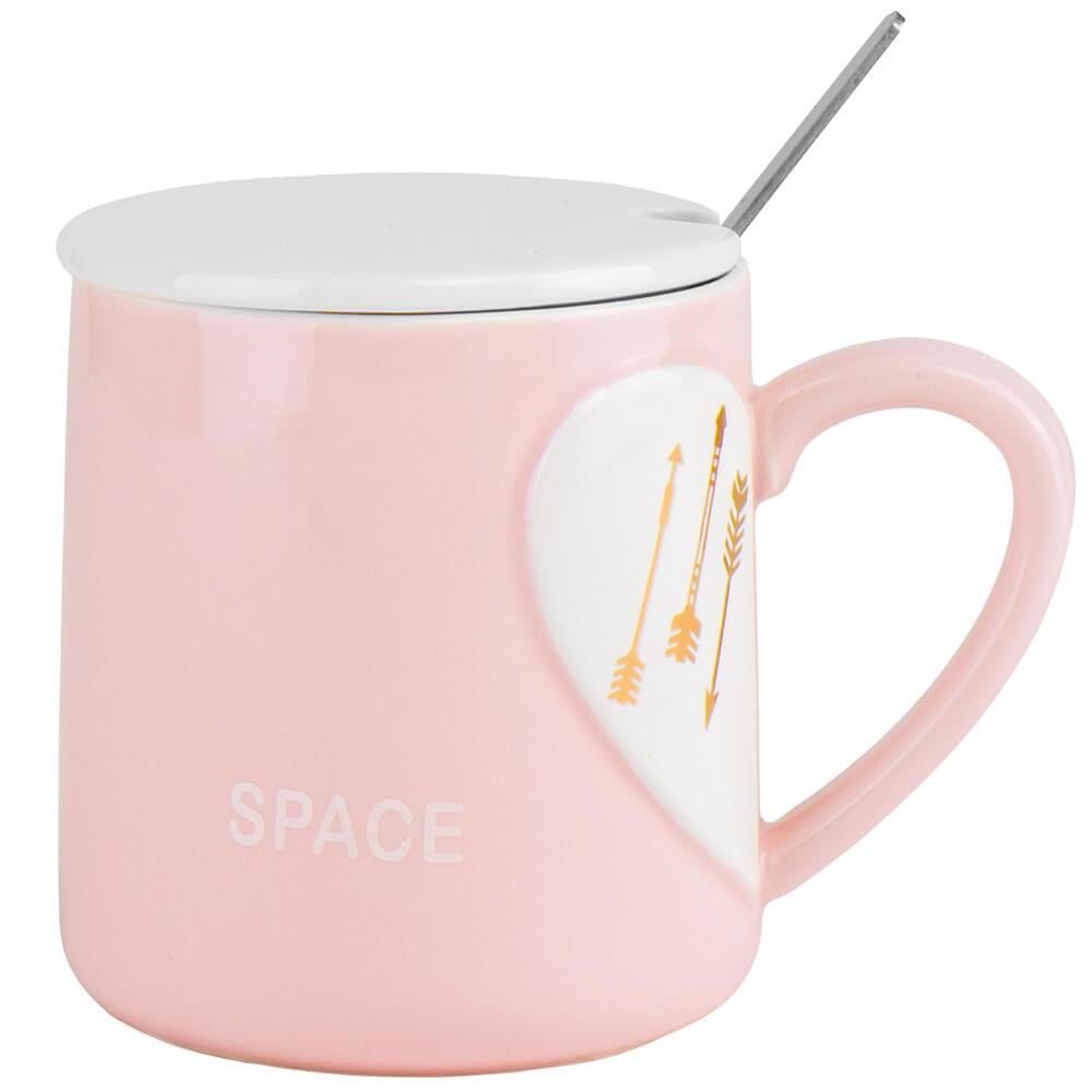 Набор кружок керамическых Elisey Elegant 350 мл 4 шт. Розовый (18902-019)