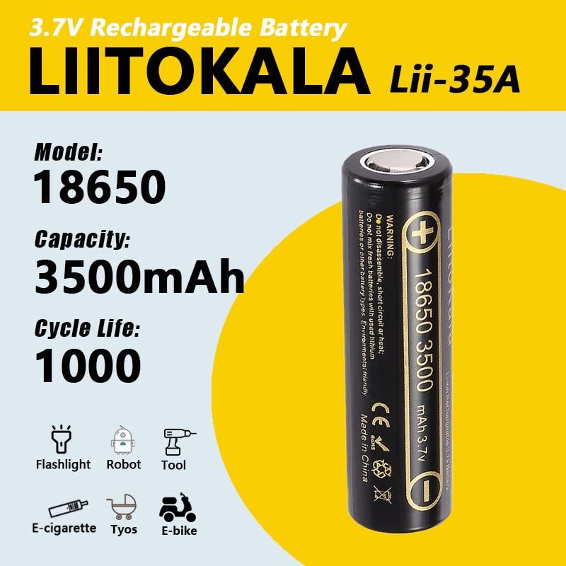 Акумулятор LiitoKala lii-35A 18650 3500 mAh (54654) - фото 2