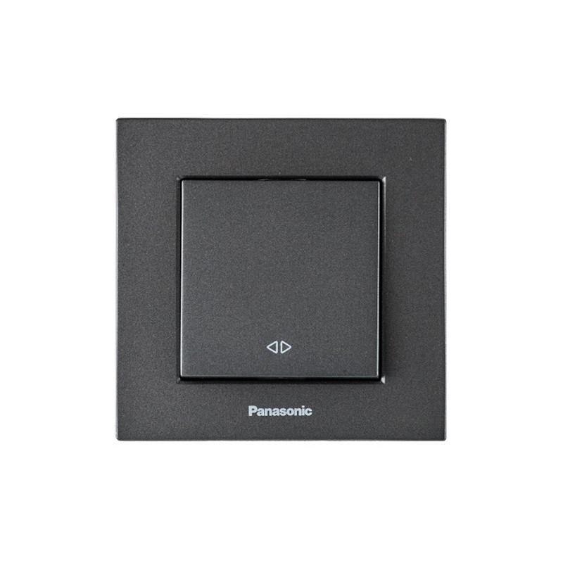 Вимикач перехресний одноклавішний Panasonic Karre Plus 55 з рамкою ABS Димчастий (WDTC90052DG-UA1)