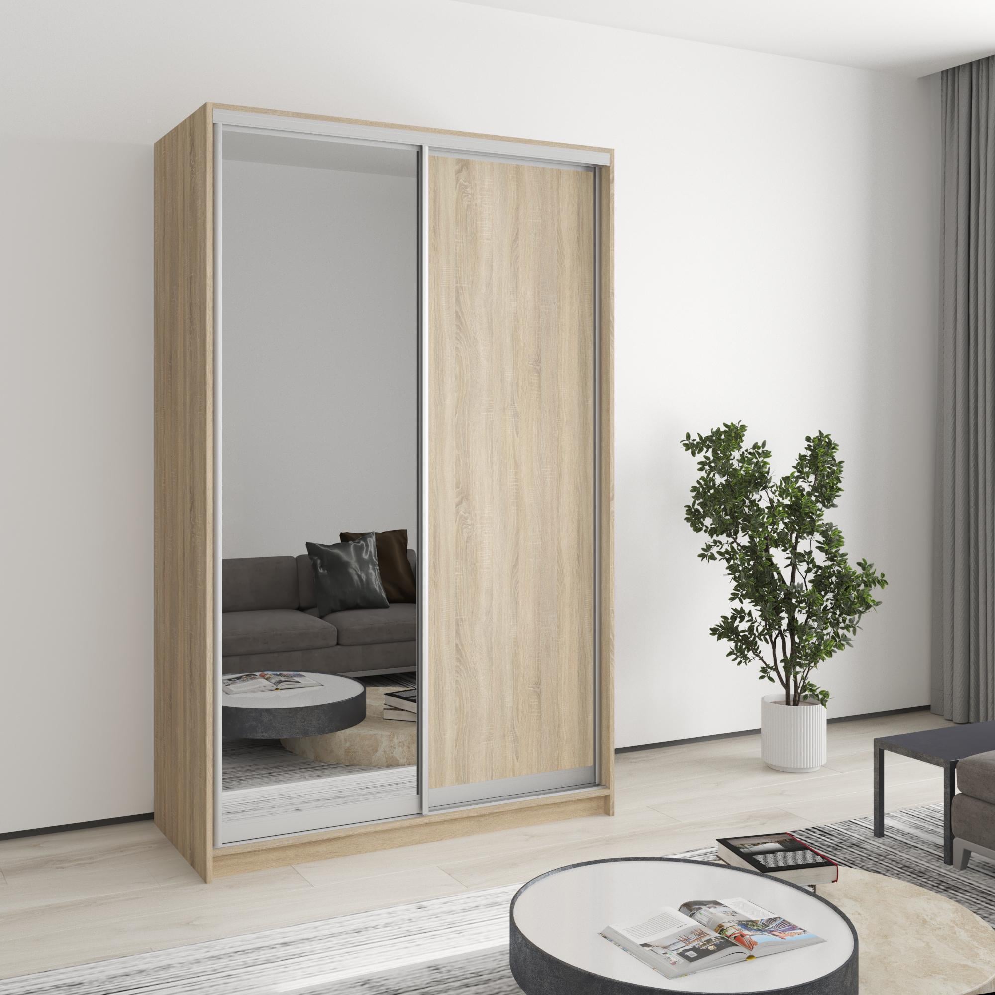 Шкаф-купе двухдверный MebelStar Стандарт AL ДСП/зеркало 130x60x210 см Дуб сонома (MBS-2426) Шкаф-купе двухдверный MebelStar Стандарт AL ДСП/зеркало 130x60x210 см Дуб сонома (MBS-2426)