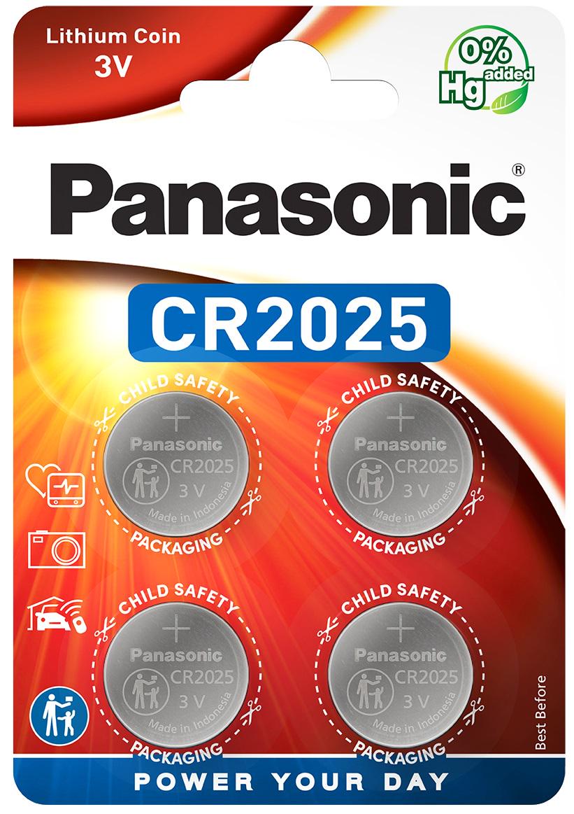 Батарейка Panasonic CR2025 Lithium CR-2025EL/4B 3-6В 4 шт. (11401536)