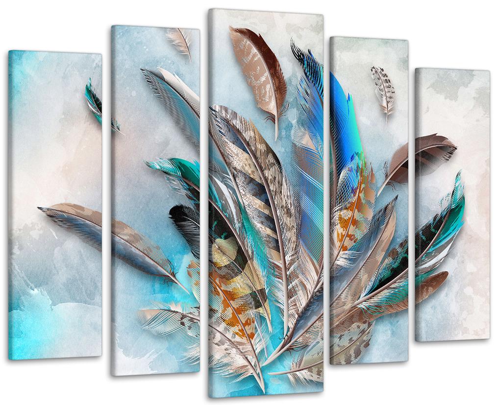 Картина модульна Абстракція Пір'я 99х140 см (Art-452_5)