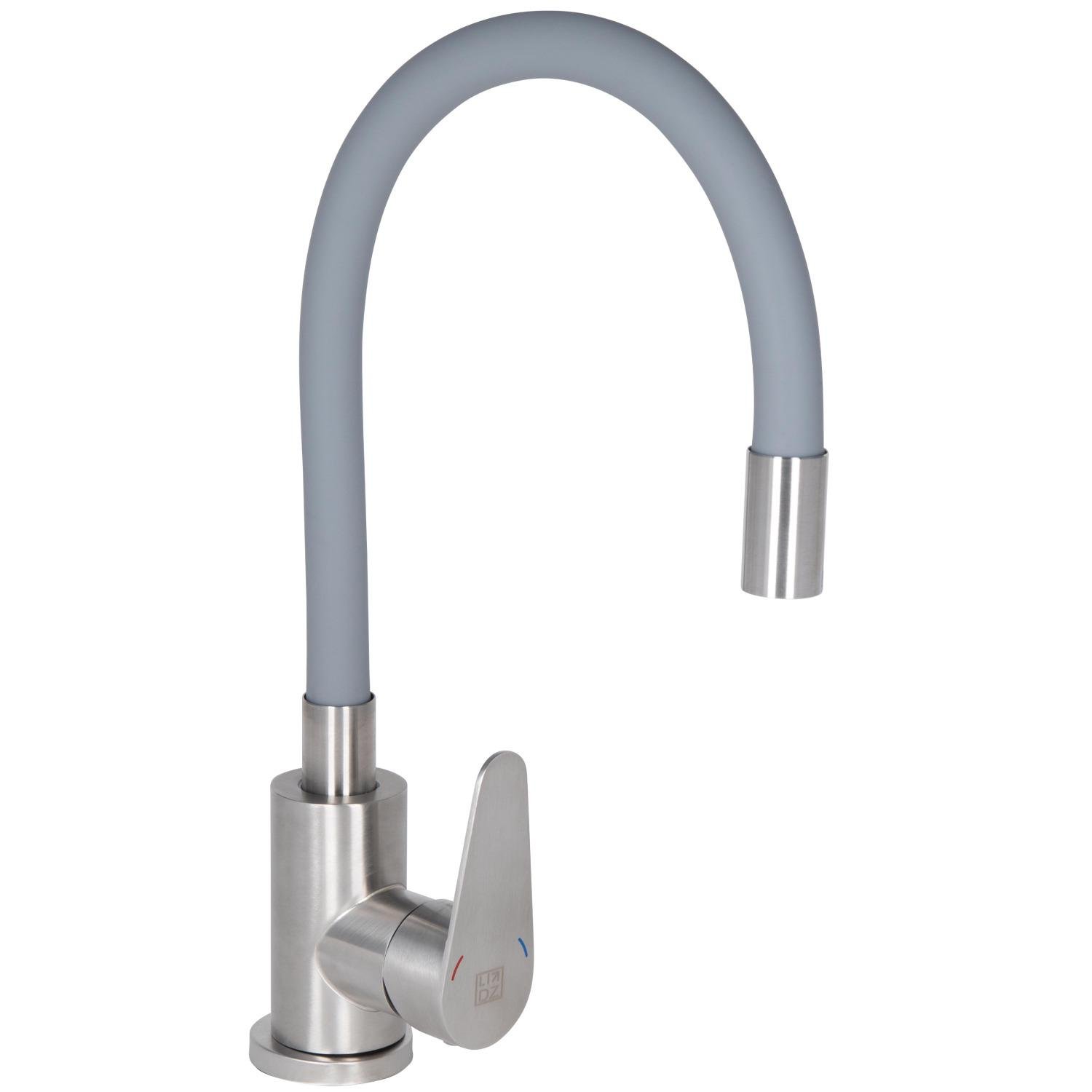 Смеситель для кухни Lidz LD014VI43356 с гибким изливом Серый (153222)