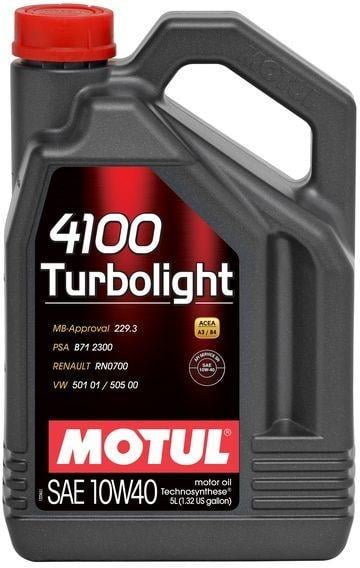 Масло MOTUL Turbolight 4100 10W-40 полусинтетическое 5 л