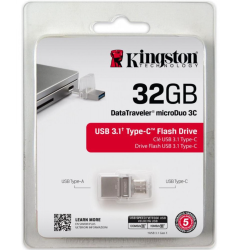 Флешка Kingston DT Microduo 3C USB 3.1/Type-c 32 GB (00-00011009) - фото 2 Флешка Kingston DT Microduo 3C USB 3.1/Type-c 32 GB (00-00011009) - фото 2
