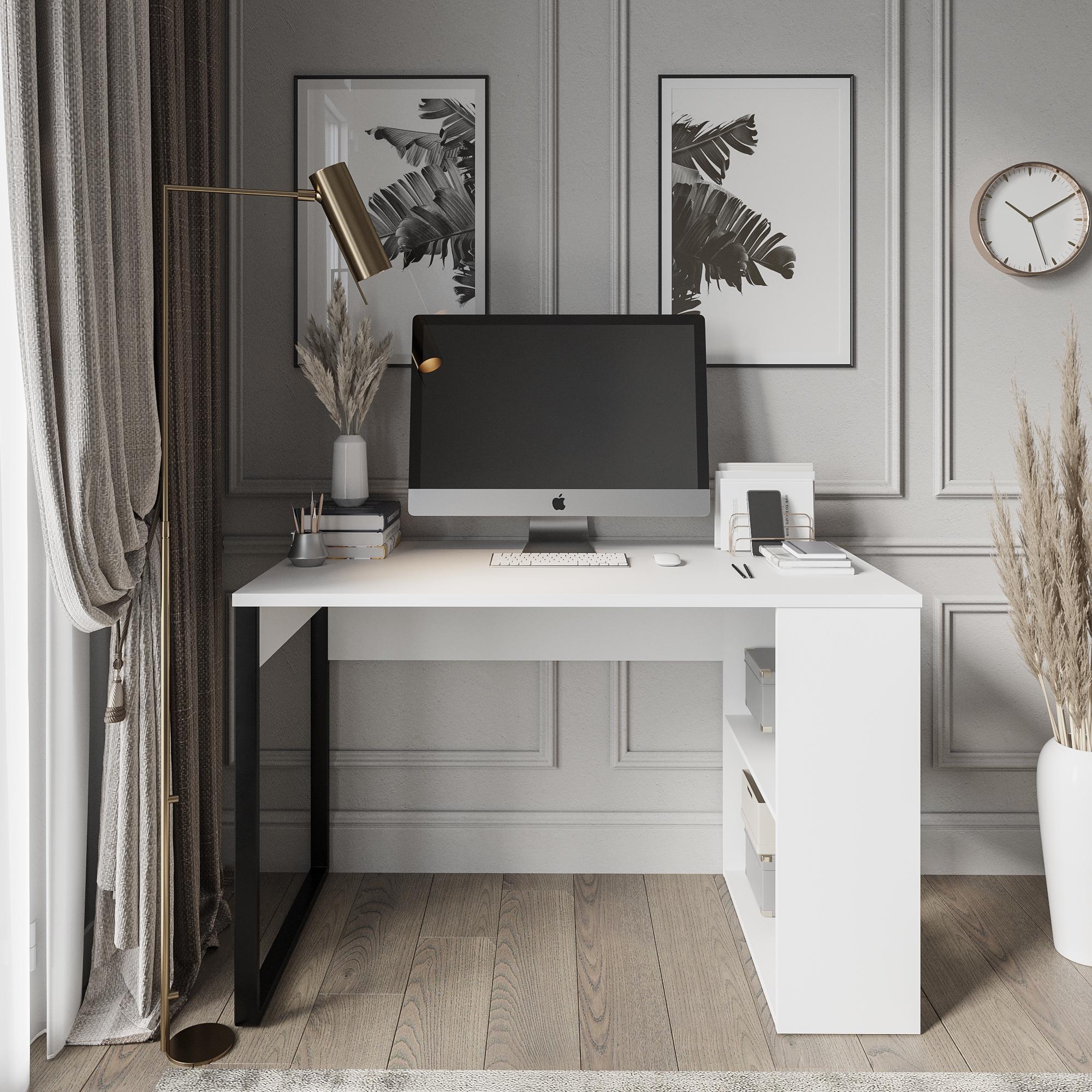 Стіл письмовий Loft-3 1198х598х750 мм Білий (Арт.214) - фото 2 Стіл письмовий Loft-3 1198х598х750 мм Білий (Арт.214) - фото 2