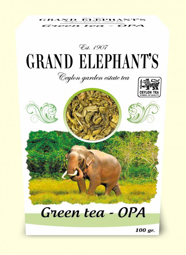 Чай цейлонский Grand Elephants Green OPA 100 г