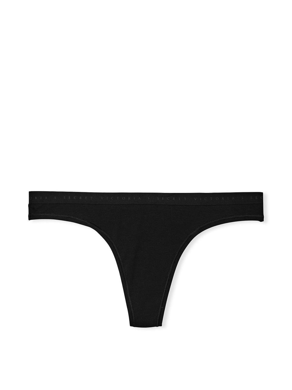Трусики женские Victoria's Secret Stretch Cotton Thong L Черный (2361875865)