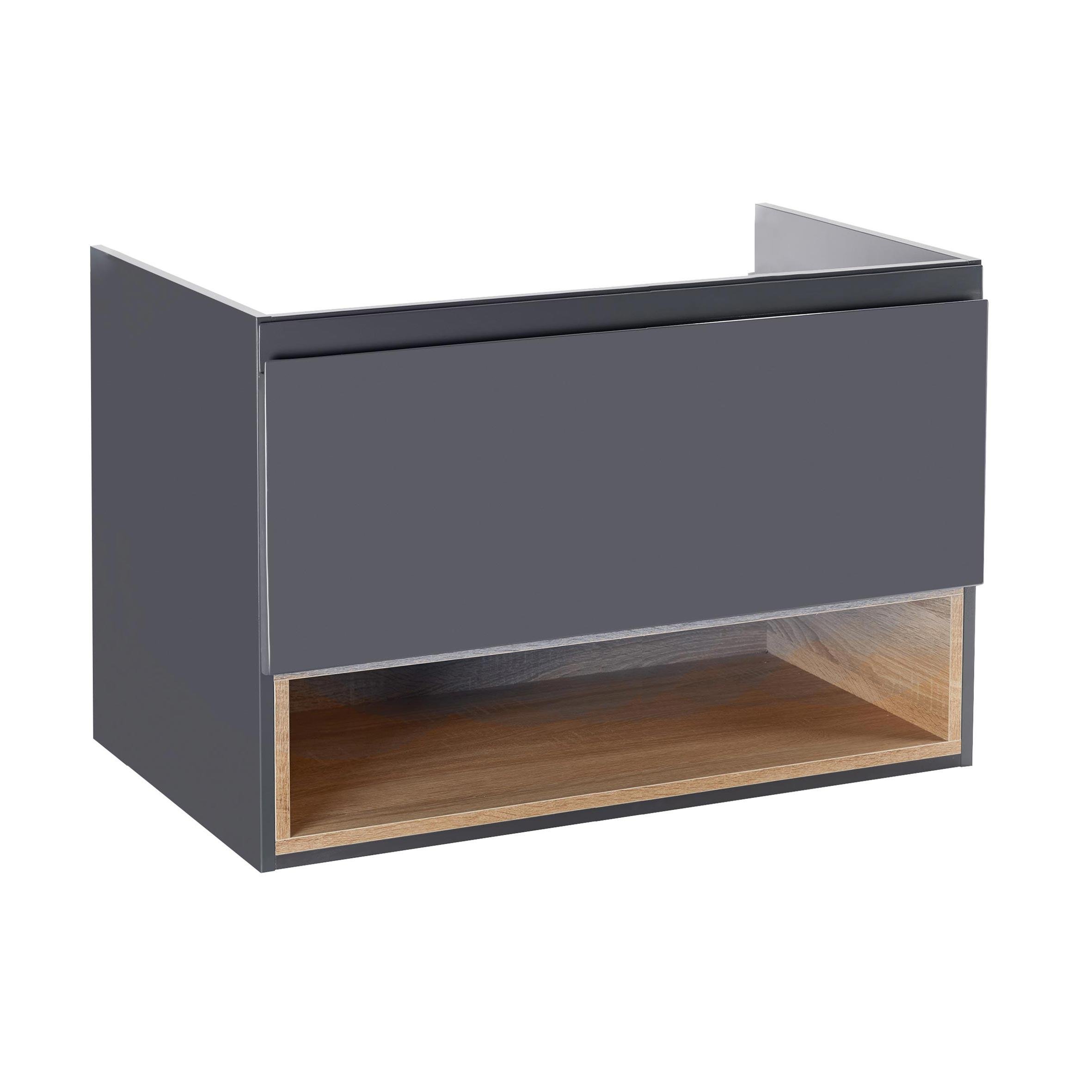 Тумба під умивальник підвісна Q-tap Robin QT1374TPВ9002NGWO 90x58x50 см Сірий (159401)