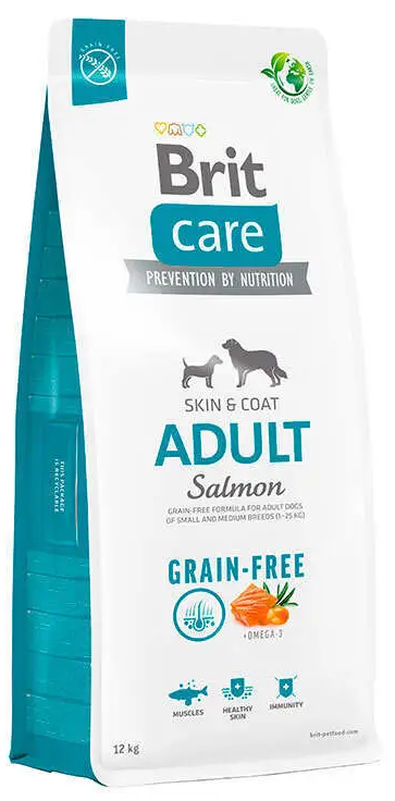 Корм сухий беззерновий для середніх порід Brit Care Grain-free з лососем 12 кг (172198) - фото 1