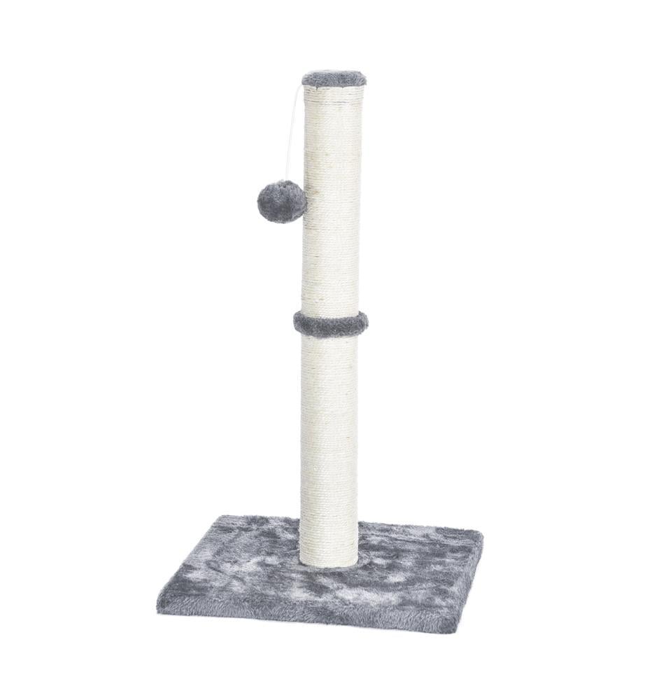 Когтеточка-устойчивая одноуровневая для кошек Bonro B-20 с плюшевым покрытием и игрушкой 35х35х60 см Серый (124-76-42400595)