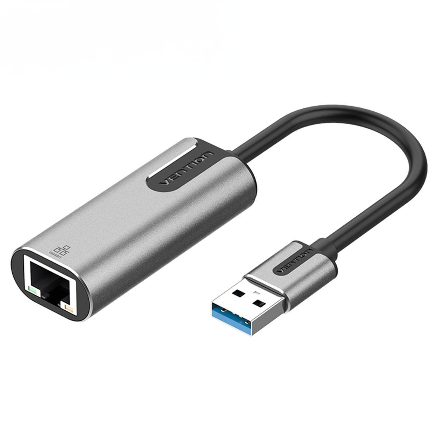 Сетевая карта Vention USB 3.0-Ethernet 1 Гбит/с LAN 0.15м RJ45 1000 Мбит/с металлический Серый (CEWHB)