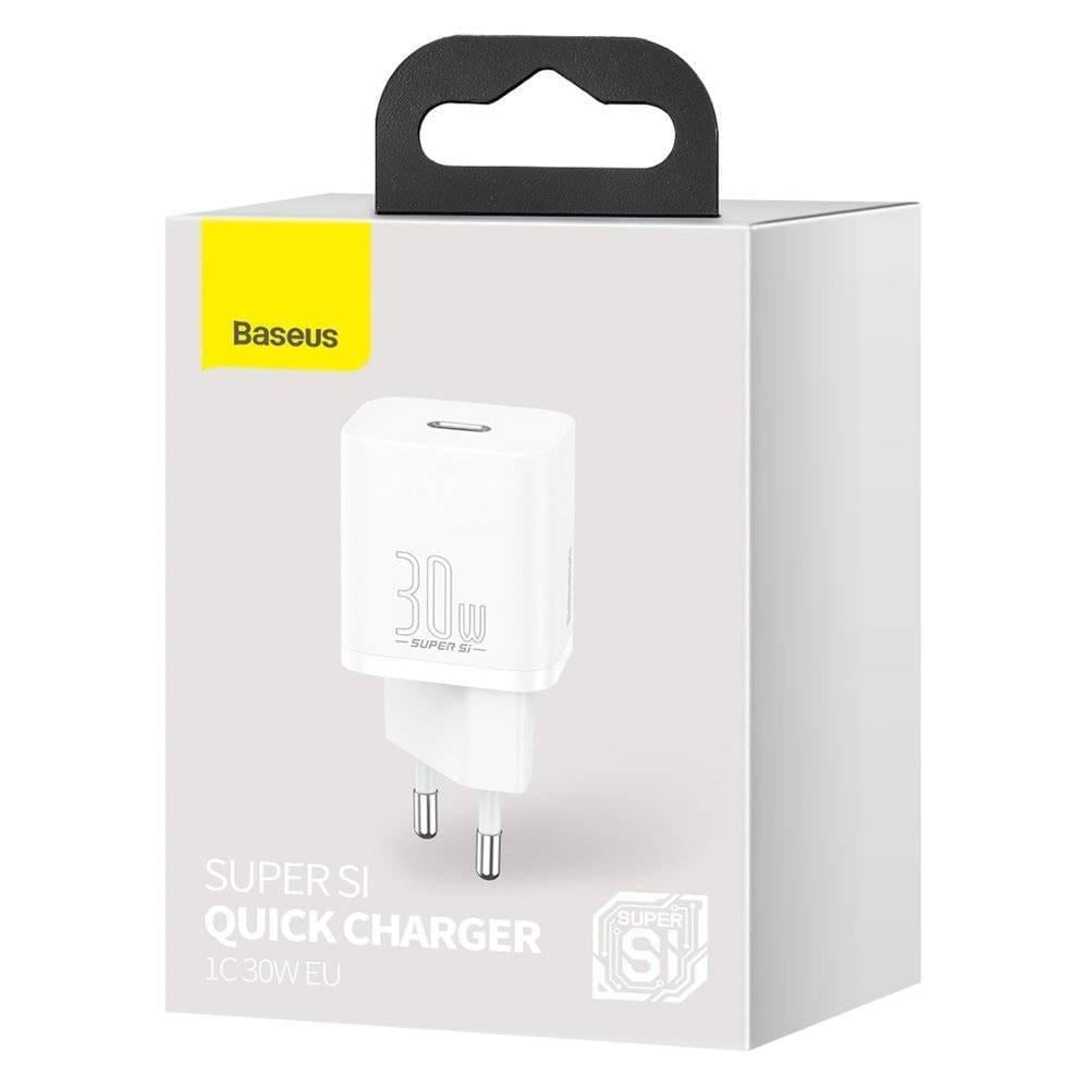 Зарядний пристрій мережевий для Baseus Super Si quick charger IC 30W EU White (CCSUP-J02)