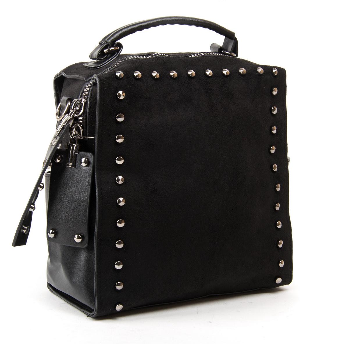 Женская модельная сумка-рюкзак из замша Fashion 11045 Черный - фото 1 Женская модельная сумка-рюкзак из замша Fashion 11045 Черный - фото 1