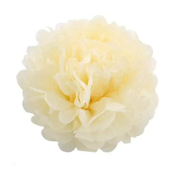 Помпон бумажный для праздника 15 см Айвори (080911)