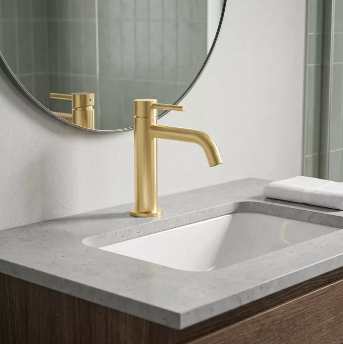 Смеситель для раковины Devit Flow 550534BG Brushed Gold (598484)