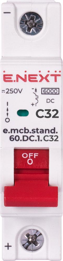Автоматический выключатель E.NEXT e.mcb.stand.60.DC.1.C32 1P 32А 6кА C DC (s081009) - фото 2