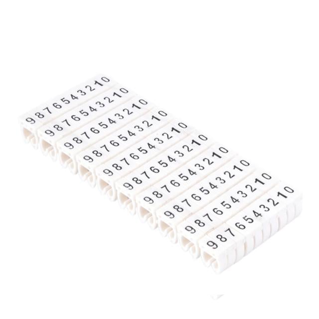 Комплект цифр-маркеров УЕК № 0-9 d 3,0-4,4 мм 2,5 мм2 100 шт. Белый (DART.M1-С-W)