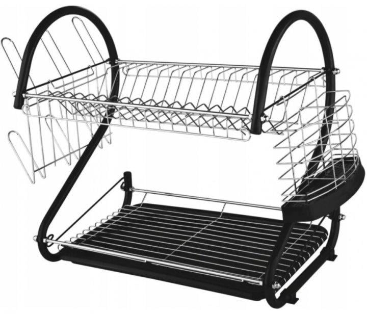Сушка настільна для посуду із пластику 2-х ярусна Edenberg EB-2110 Чорний (10-12-60057)
