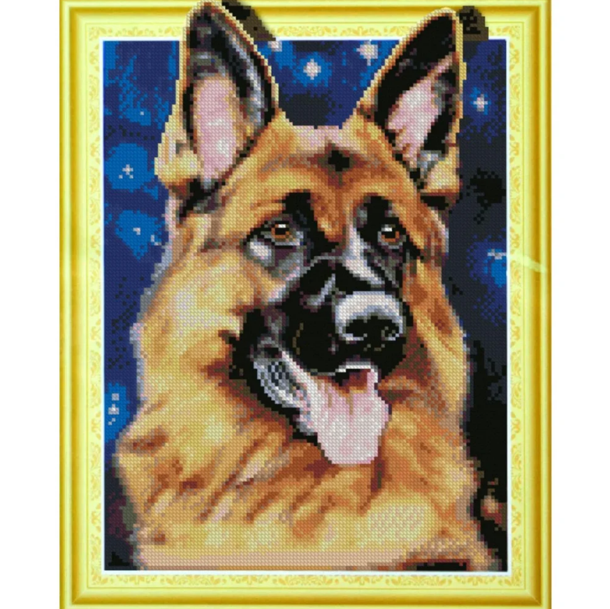 Алмазная мозаика Strateg Немецкая овчарка 40х50 см (FA20288)