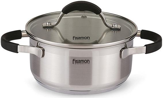 Кастрюля Fissman Magnifika 7,1 л из нержавеющей стали с силиконовыми накладками на ручках (FN-SS-5355)