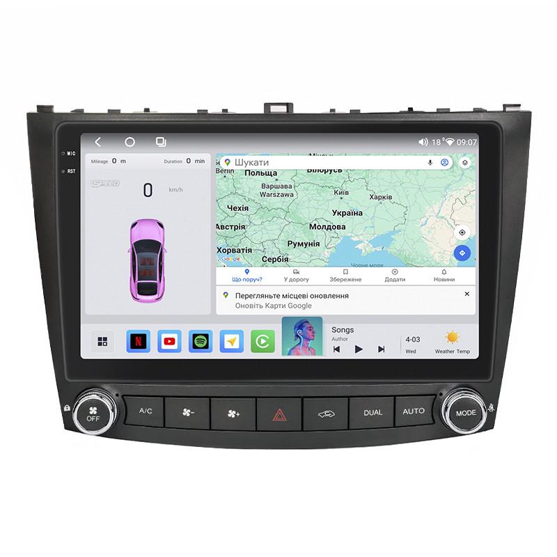 Автомагнитола штатная Lesko 4G/QLED/360°/CarPlay/GPS/Wi-Fi для Lexus IS II 2005-2008 4/64Gb 10" (2328435455)