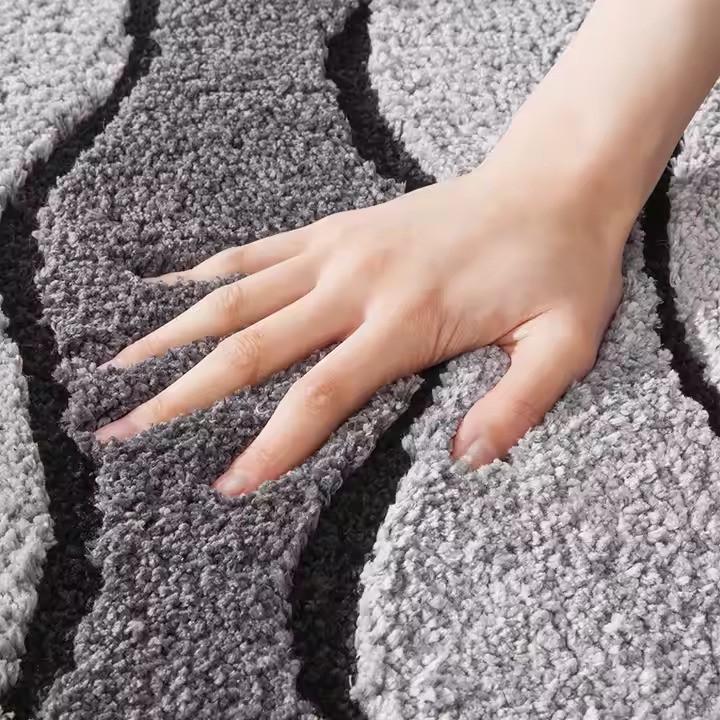 Коврик для ванной Волны антискользящий 50х80 см Серый (2591676169) - фото 5