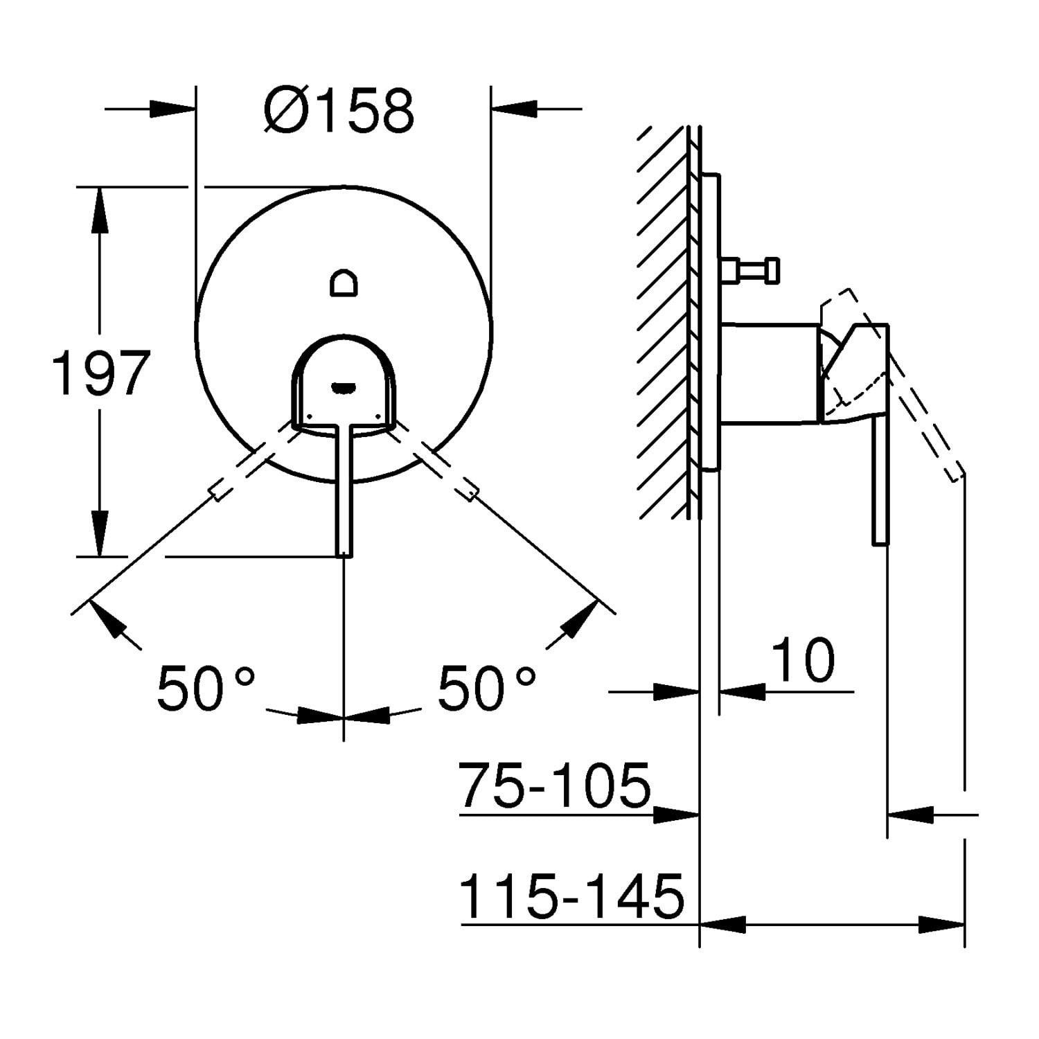 Зовнішня частина змішувача Grohe Plus 24060003 з перемикачем Хром (150026) - фото 2