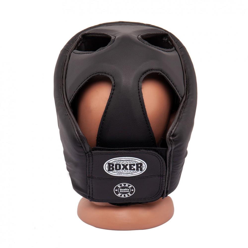 Шлем карате Boxer кожвинил 0,6 мм L Черный (2030-01BLK) - фото 2