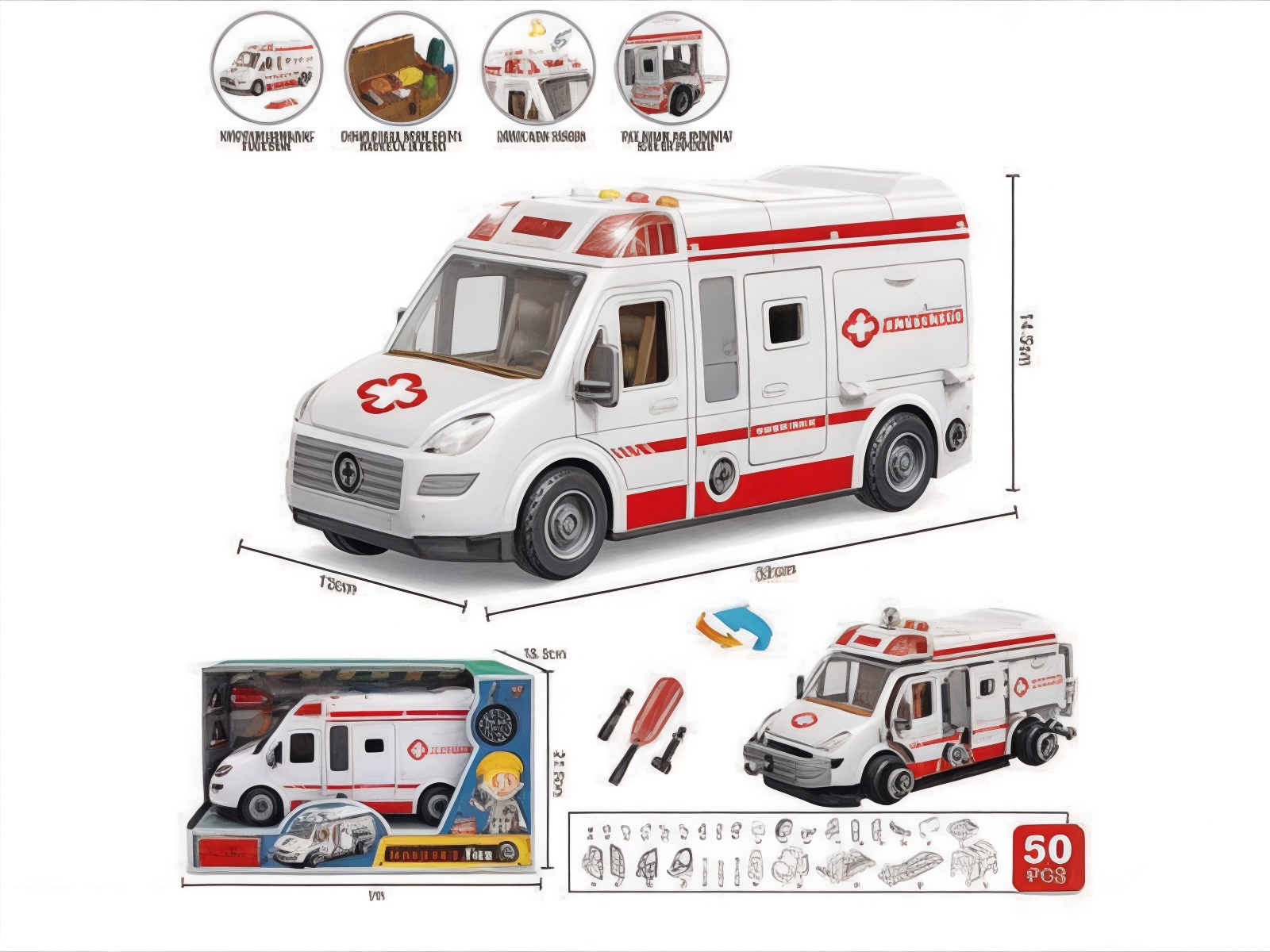 Машинка-конструктор Спецтехника YW8088C Скорая помощь (113621) - фото 2 Машинка-конструктор Спецтехника YW8088C Скорая помощь (113621) - фото 2