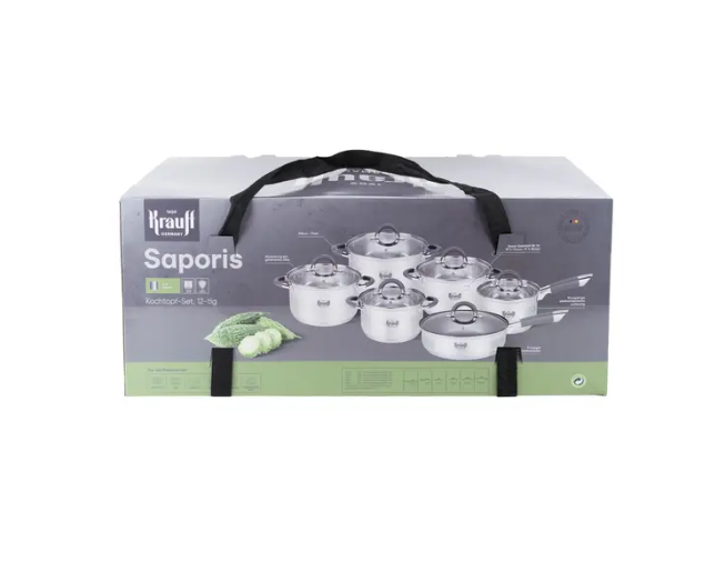 Набор кастрюль с ковшом и сковородой Krauff Vizo Saporis из нержавеющей стали 12 пр. (26-242-051) - фото 5 Набор кастрюль с ковшом и сковородой Krauff Vizo Saporis из нержавеющей стали 12 пр. (26-242-051) - фото 5