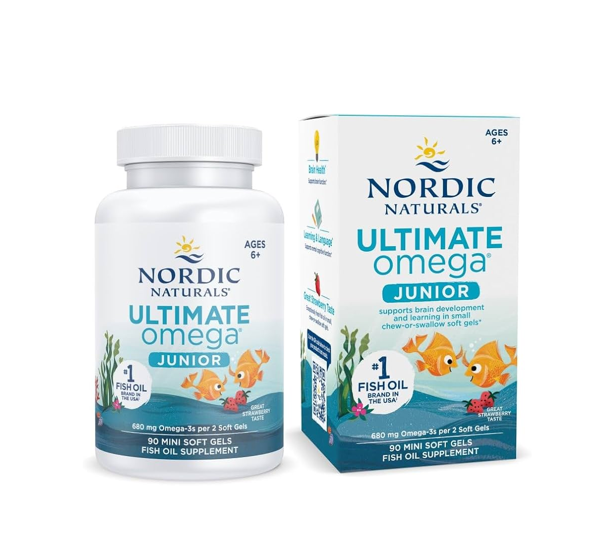 Кислоты жирные Nordic Naturals Ultimate Omega Junior Клубника для детей 680 мг 90 капсул (NOR-01798)