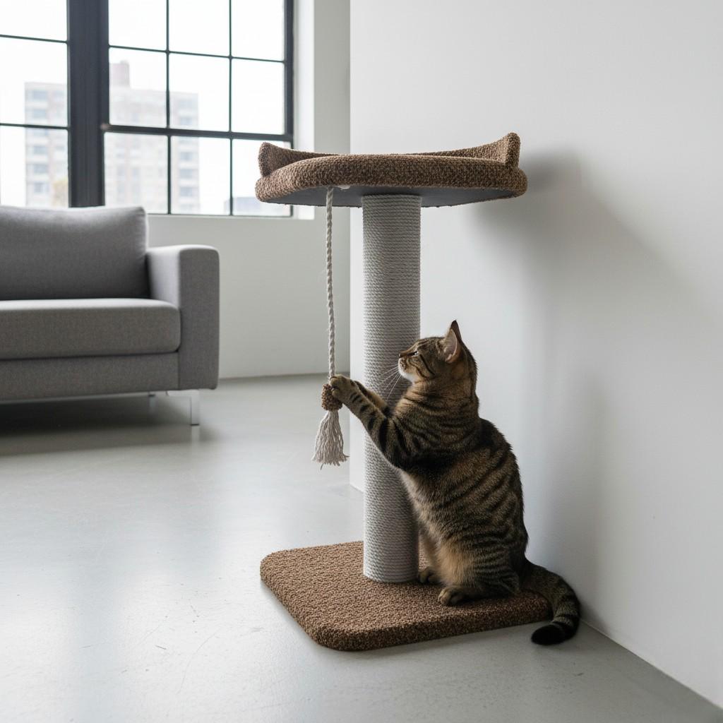 Когтеточка дряпка с большой лежанкой 75 см